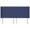 vidaXL Höfðagafl með Eyrum 183x16x118/128 cm Blátt Efni