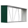 vidaXL Geymslusk&uacute;r fyrir Eldivi&eth; S&iacute;nkh&uacute;&eth;a&eth; St&aacute;l 330x84x152cm Gr&aelig;nn
