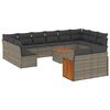 vidaXL 13 Hluta Gar&eth;s&oacute;fasett me&eth; Sessum Gr&aacute;r P&oacute;l&yacute;rattan