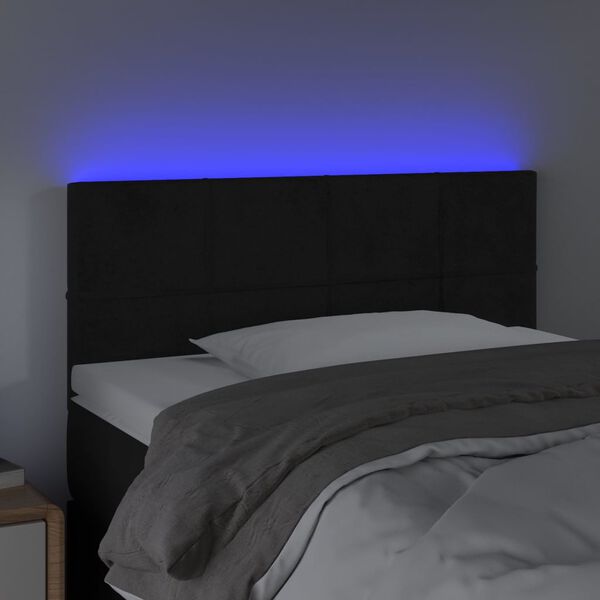 vidaXL LED H&ouml;f&eth;agafl 100x5x78/88 cm Svartur Flauel