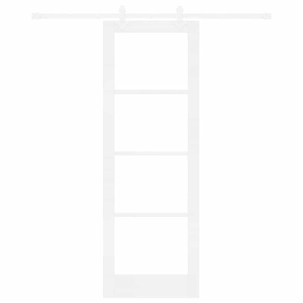 vidaXL Rennidyr Hv&iacute;tt 73,5 x 211 cm Gegnheil fura og gler