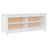 vidaXL Sk&oacute;bekkur Hv&iacute;tur 110x38x45,5 cm Gegnheil Fura