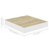 vidaXL Vegghengdar Hillur 4 stk. Eikarlitur & Hvítur 23x23,5x3,8cm MDF