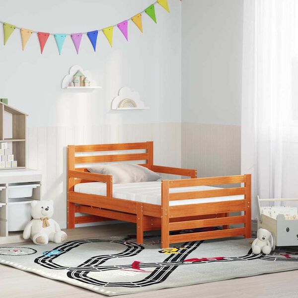 vidaXL Ramsv&iacute;k me&eth; d&yacute;nu me&eth; h&ouml;fu&eth;gafl Br&uacute;nn 80 x 200 cm Solid furuhikk