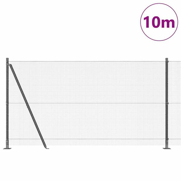 vidaXL Gir&eth;ingarp&oacute;stur Gr&aacute;r 10 x 1,2 m (16 x 16 mm net) St&aacute;l og PVC