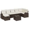 vidaXL Gar&eth;s&oacute;fa sett me&eth; p&uacute;&eth;i me&eth; geymslu 8 pcs Br&uacute;nn Poly rattan