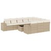 vidaXL 11 Hluta Gar&eth;s&oacute;fasett me&eth; Sessum Drapplita&eth; P&oacute;l&yacute;rattan
