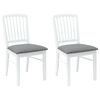 vidaXL Matsalst&oacute;lar 2 pcs Hv&iacute;tt 50 x 52,5 x 91 cm Solid Gummi Wood