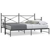 vidaXL Daybed me&eth; r&uacute;llu &aacute;n d&yacute;nu Svartur 75x190 cm St&aacute;l