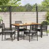 vidaXL Gar&eth;ur bor&eth;sett 5 pcs Svartur p&oacute;l&yacute;rattan