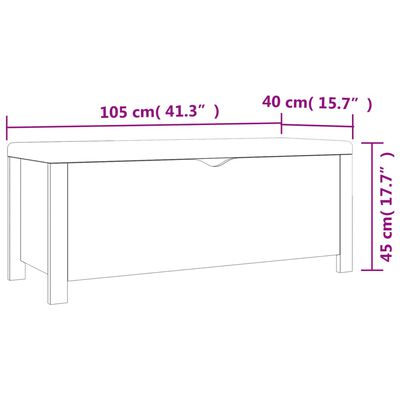 vidaXL Geymslukassi með Sessu Háglans Hvítur 105x40x45 cm (Aðeins BNA)