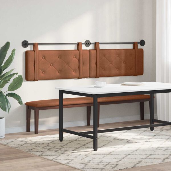 vidaXL br&uacute;nn Vegghengt 2 pcs Br&uacute;nn 200 x 5 x 40 cm Agnaefni