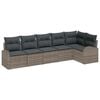 vidaXL Gar&eth;s&oacute;fa sett me&eth; p&uacute;&eth;i me&eth; geymslu 6 pcs Gr&aacute;r p&oacute;l&yacute;rattan
