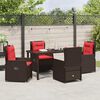 vidaXL Gar&eth;ur bor&eth;sett 5 pcs Br&uacute;nn Poly rattan