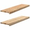 vidaXL stigagangur 2 stk &Oacute;me&eth;h&ouml;ndlu&eth; 90x25x2 cm gegnheil vi&eth;ar eik