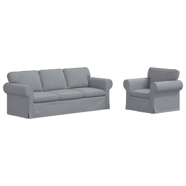 vidaXL S&oacute;fi 2 pcs Lj&oacute;sgr&aacute;r 215 x 82 x 80 cm d&uacute;kur