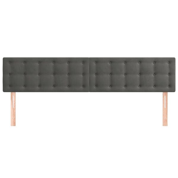 vidaXL H&ouml;fu&eth;gaflar D&ouml;kkgr&aacute;tt 180x5x78/88 cm Flauel