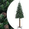 vidaXL Mj&oacute;tt J&oacute;latr&eacute; me&eth; Ekta Vi&eth;i og Hv&iacute;tum Snj&oacute; Gr&aelig;nt 150 cm