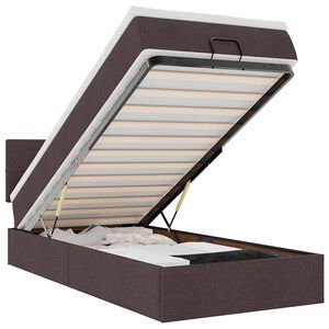 vidaXL Ottoman R&uacute;mgrind me&eth; d&yacute;nu D&ouml;kkbr&uacute;nt 80x200 cm Efni