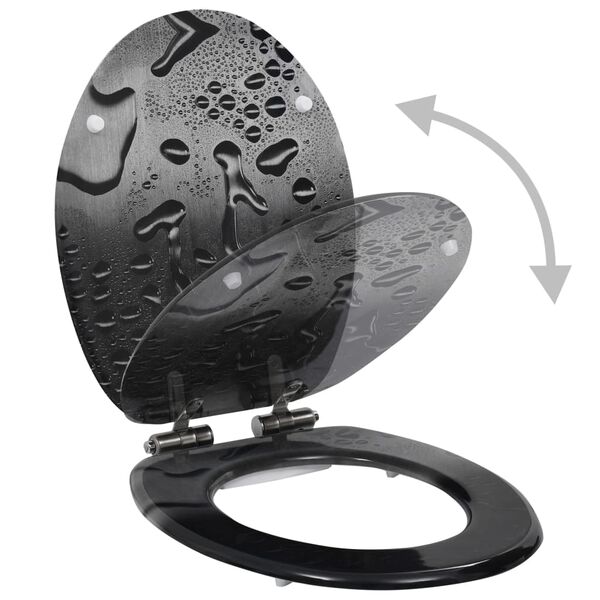 vidaXL WC Salernisseta me&eth; Mj&uacute;klokun MDF Vatnsdropar