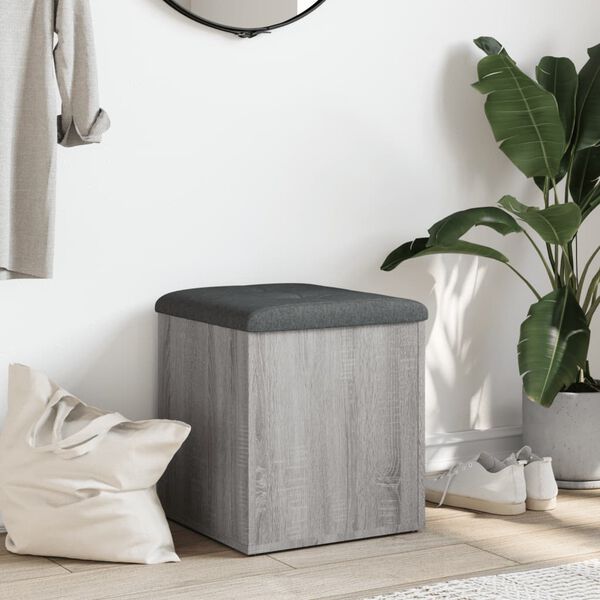 vidaXL Geymslubekkur Grár Sonoma 42x42x45 cm Samsettur Viður