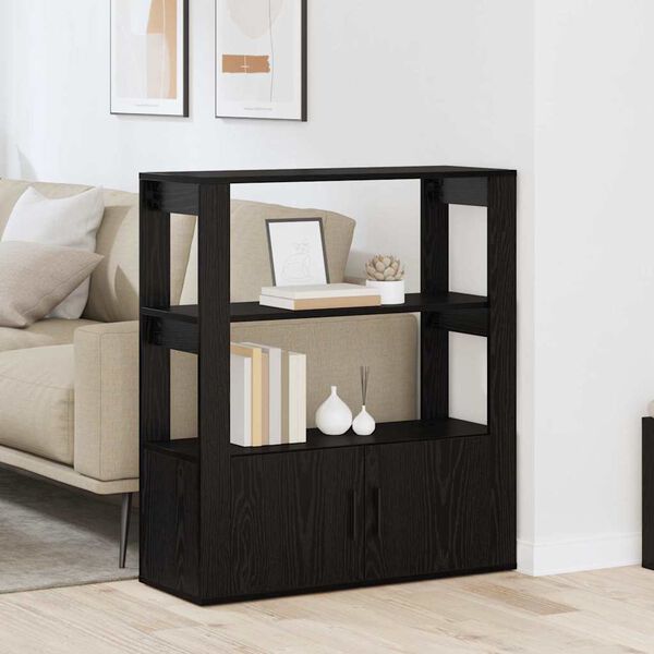 vidaXL Vi&eth;beinteyfla Sv&ouml;rt eik 30 x 80 x 90 cm Samsettur vi&eth;ur