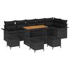 vidaXL Gar&eth;s&oacute;fa sett me&eth; p&uacute;&eth;i 10 pcs Svartur p&oacute;l&yacute;rattan
