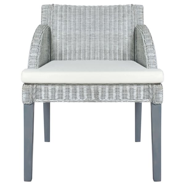 vidaXL Bor&eth;stofust&oacute;ll me&eth; Sessu Gr&aacute;r N&aacute;tt&uacute;rulegt Rattan