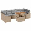 vidaXL Gar&eth;s&oacute;fa sett me&eth; geymslu 8 pcs Beige og lj&oacute;sgr&aacute;r