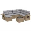 vidaXL 8 Hluta Gar&eth;s&oacute;fasett me&eth; Sessum Drapplitu&eth; Blanda P&oacute;l&yacute;rattan