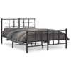 vidaXL R&uacute;mgrind &uacute;r M&aacute;lmi me&eth; H&ouml;fu&eth;gafli & F&oacute;tagafli Sv&ouml;rt 140x190 cm