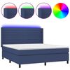 vidaXL H&oacute;lfa&eth; Springr&uacute;m me&eth; D&yacute;nu og LED Bl&aacute;tt 180x200cm Tauefni