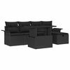 vidaXL Gar&eth;s&oacute;fa sett me&eth; p&uacute;&eth;i me&eth; geymslu 6 pcs Svartur Poly rattan