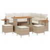 vidaXL Gar&eth;s&oacute;fa sett 9 pcs Drapplita&eth;ur p&oacute;l&yacute;rattan