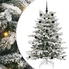 vidaXL Gervi hengdu j&oacute;latr&eacute; Me&eth; LED r&aelig;ma lj&oacute;sum Hv&iacute;tt 150 cm PE og PVC