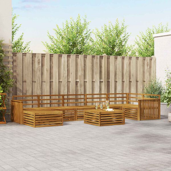 vidaXL S&oacute;fasett 8 pcs N&aacute;tt&uacute;rulegur Hrein akas&iacute;utr&eacute;