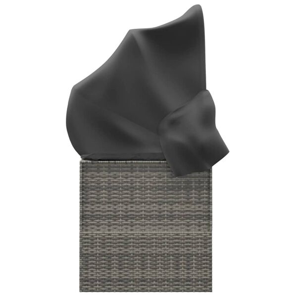 vidaXL &Uacute;tis&oacute;lbekkur me&eth; &thorn;aki og S&aelig;tisp&uacute;&eth;um Gr&aacute;tt P&oacute;l&yacute;rattan