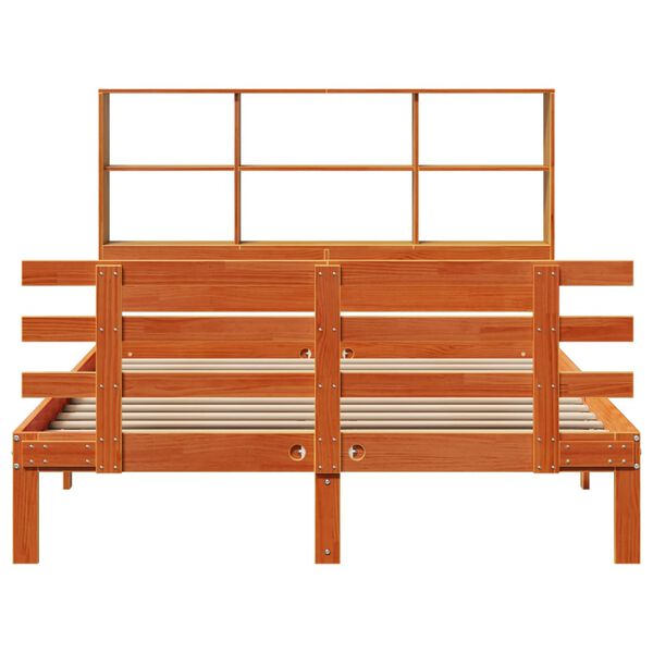 vidaXL R&uacute;mgrind me&eth; B&oacute;kahillu &aacute;n D&yacute;nu Vaxbr&uacute;nn 140x190cm Gegnheil Fura