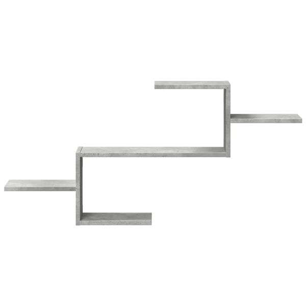 vidaXL Vegghilla Steypugráar 104x15x49 cm Samsettur Viður