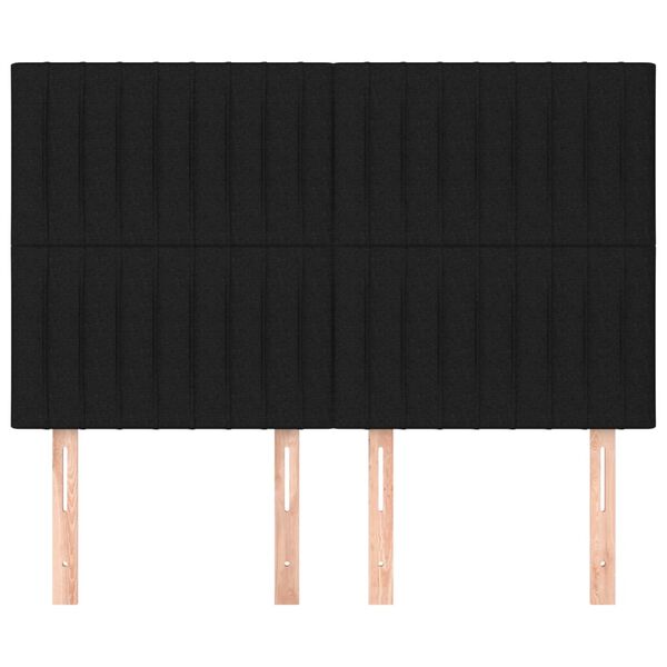 vidaXL H&ouml;fu&eth;gafl svartur 144x5x118/128 cm &uacute;r efni