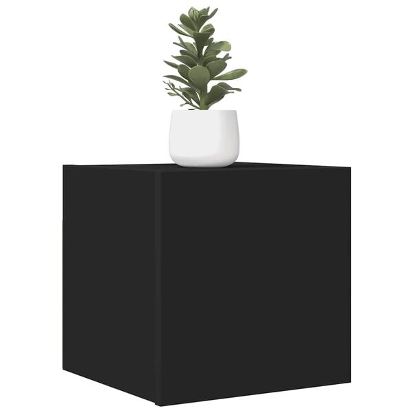 vidaXL Vegghengdir Sj&oacute;nvarpssk&aacute;par 2 stk. Svartir 30,5x30x30 cm