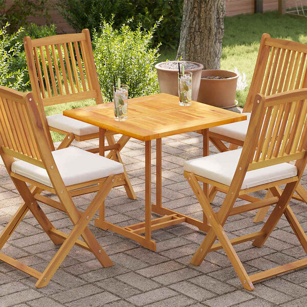 vidaXL Borðplata Gegnheill Tekkviður 70x70x2,5 cm