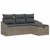 vidaXL S&oacute;fasett me&eth; p&uacute;&eth;i me&eth; geymslu 4 pcs Gr&aacute;r p&oacute;l&yacute;rattan