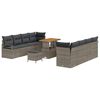 vidaXL Gar&eth;s&oacute;fa sett me&eth; p&uacute;&eth;i 11 pcs Gr&aacute;r p&oacute;l&yacute;rattan