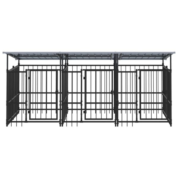 vidaXL &uacute;ti hundar&aelig;ktunarst&aacute;l me&eth; &thorn;aki 5,63 m&sup2;