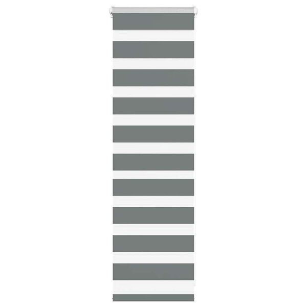 vidaXL Zebra Blind D&ouml;kkgr&aacute; 40x100 cm Efni Breidd 35,9 cm Polyester
