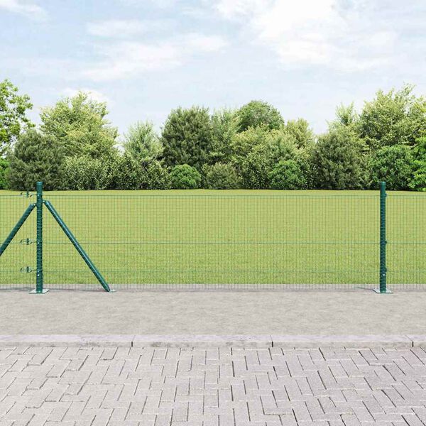 vidaXL Gir&eth;ingarp&oacute;stur Gr&aelig;nn 100 x 0,4 m (19 x 19 mm net) St&aacute;l og PVC