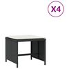 vidaXL Gar&eth;kollar Me&eth; Sessum 4 stk. 40x40x35 cm P&oacute;l&yacute;rattan