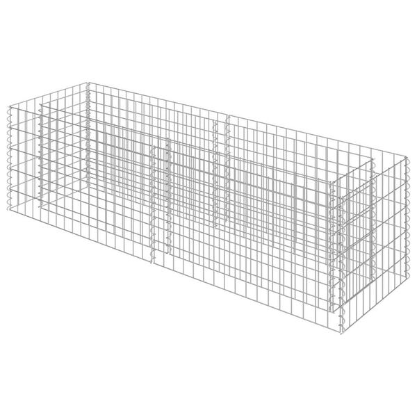 vidaXL Gabion Grj&oacute;tkassi Upph&aelig;kka&eth; Bl&oacute;maker S&iacute;nkh&uacute;&eth;a&eth; St&aacute;l 180x50x50cm