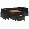 vidaXL Gar&eth;s&oacute;fa sett me&eth; p&uacute;&eth;i 9 pcs Svartur Poly rattan